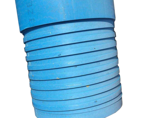 Blue borehole casing pipe